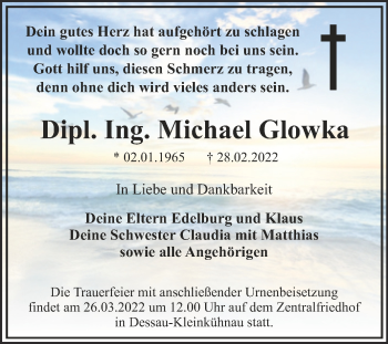 Traueranzeige von Michael Glowka von Trauerkombi Dessau