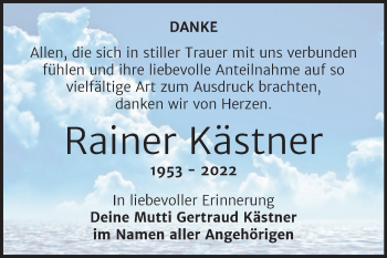 Traueranzeige von Rainer Kästner von Trauerkombi Weißenfels