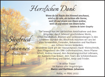 Traueranzeige von Siegfried Johannes von Trauerkombi Wittenberg