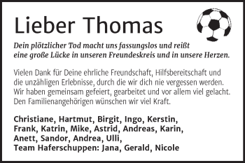 Traueranzeige von Thomas  von Trauerkombi Aschersleben