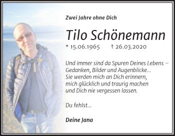 Traueranzeige von Tilo Schönemann von Trauerkombi Dessau