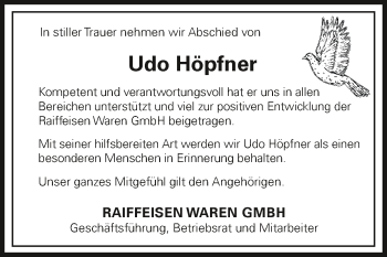 Traueranzeige von Udo Höpfner von Mitteldeutsche Zeitung Halle/Saalkreis