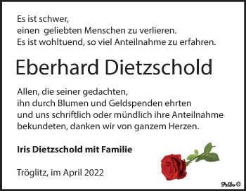 Traueranzeige von Eberhard Dietzschold von Trauerkombi Zeitz