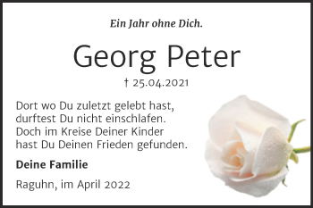 Traueranzeige von Georg Peter von Trauerkombi Bitterfeld