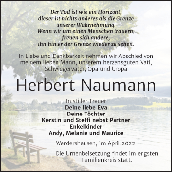 Traueranzeige von Herbert Naumann von Trauerkombi Köthen