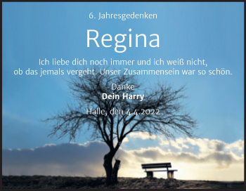 Traueranzeige von Regina  von Mitteldeutsche Zeitung Halle/Saalkreis