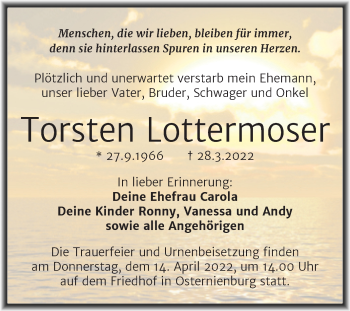 Traueranzeige von Torsten Lottermoser von Trauerkombi Köthen