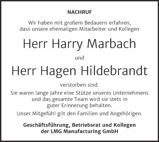 Traueranzeige von In Gedenken  von Mitteldeutsche Zeitung Aschersleben