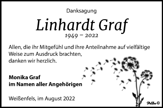 Traueranzeige von Linhardt Graf von Trauerkombi Weißenfels