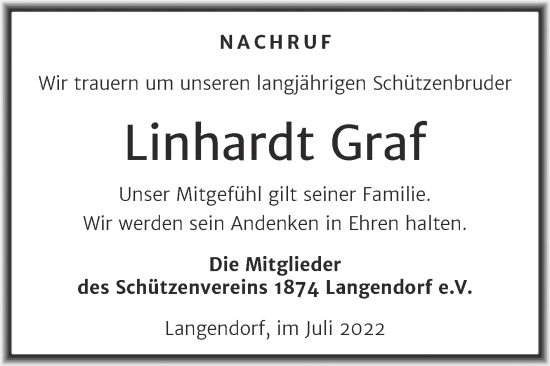 Traueranzeige von Linhardt Graf von Trauerkombi Weißenfels