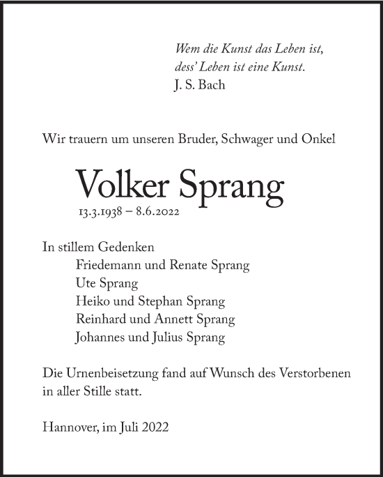 Traueranzeige von Volker Sprang von Mitteldeutsche Zeitung Zeitz