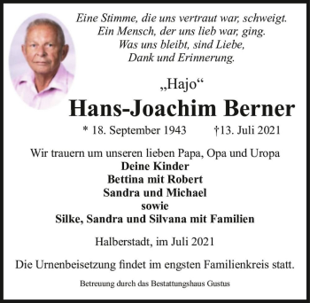Traueranzeige von 