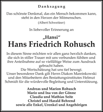 Traueranzeige von 