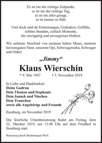 Traueranzeige von 