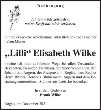 Traueranzeige von 