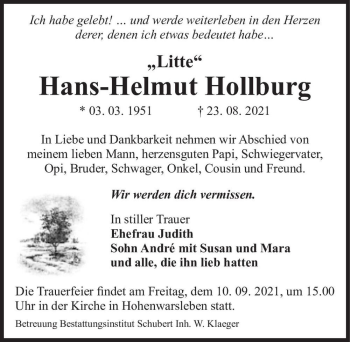 Traueranzeige von 