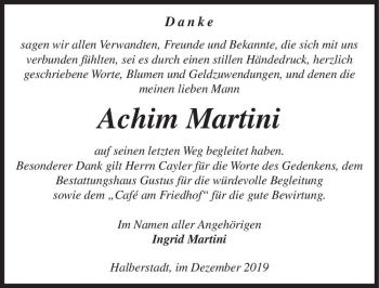 Traueranzeige von Achim Martini  von Magdeburger Volksstimme