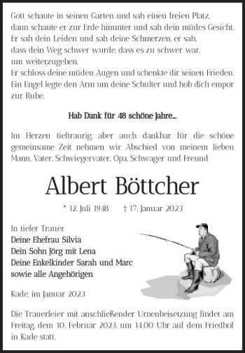 Traueranzeige von Albert Böttcher  von Magdeburger Volksstimme