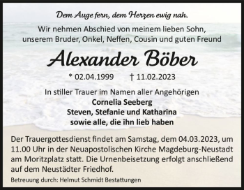 Traueranzeige von Alexander Böber  von Magdeburger Volksstimme