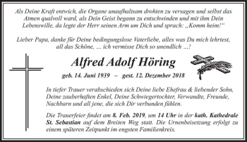Traueranzeige von Alfred Adolf Höring  von Magdeburger Volksstimme