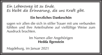 Traueranzeige von Alfred Ilgenstein  von Magdeburger Volksstimme