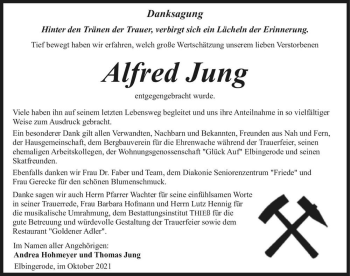 Traueranzeige von Alfred Jung  von Magdeburger Volksstimme