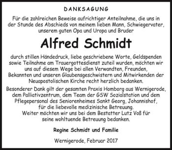Traueranzeige von Alfred Schmidt  von Magdeburger Volksstimme