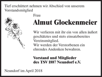 Traueranzeige von Almut Glockenmeier  von Magdeburger Volksstimme