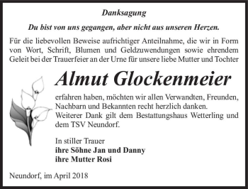 Traueranzeige von Almut Glockenmeier  von Magdeburger Volksstimme