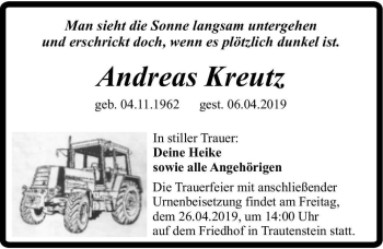 Traueranzeige von Andreas Kreutz  von Magdeburger Volksstimme