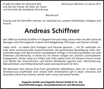 Traueranzeige von Andreas Schiffner  von Magdeburger Volksstimme