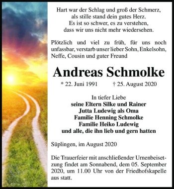 Traueranzeige von Andreas Scholke  von Magdeburger Volksstimme