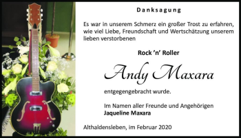 Traueranzeige von Andy Maxara  von Magdeburger Volksstimme