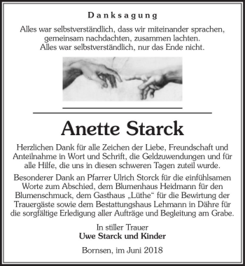 Traueranzeige von Anette Starck  von Magdeburger Volksstimme