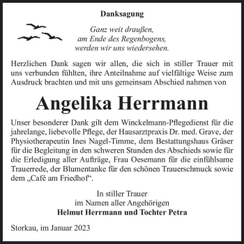 Traueranzeige von Angelika Herrmann  von Magdeburger Volksstimme