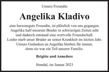 Traueranzeige von Angelika Kladivo  von Magdeburger Volksstimme