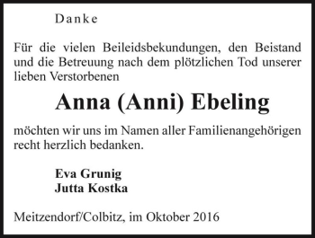 Traueranzeige von Anna 