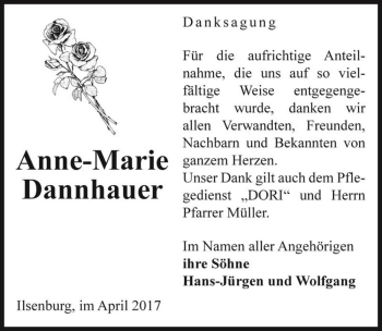 Traueranzeige von Anne-Marie Dannhauer  von Magdeburger Volksstimme