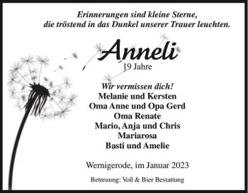 Traueranzeige von Annelie  von Magdeburger Volksstimme