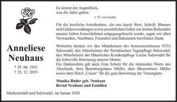 Traueranzeige von Anneliese Neuhaus  von Magdeburger Volksstimme