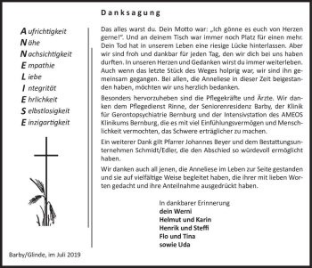 Traueranzeige von Anneliese Seidel  von Magdeburger Volksstimme
