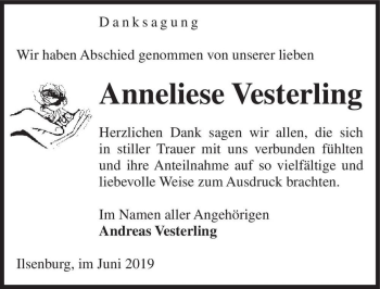 Traueranzeige von Anneliese Vesterling  von Magdeburger Volksstimme
