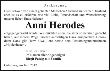Traueranzeige von Anni Herodes  von Magdeburger Volksstimme