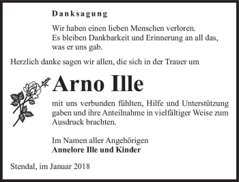 Traueranzeige von Arno Ille  von Magdeburger Volksstimme