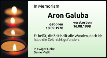 Traueranzeige von Aron Galuba  von Magdeburger Volksstimme