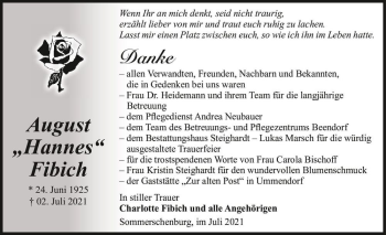 Traueranzeige von August 