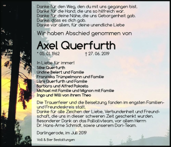 Traueranzeige von Axel Querfurth  von Magdeburger Volksstimme