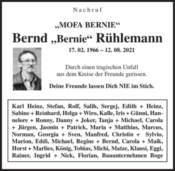 Traueranzeige von Bernd 