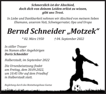 Traueranzeige von Bernd 