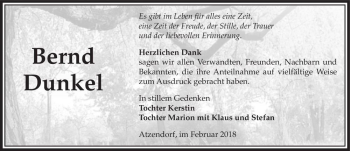 Traueranzeige von Bernd Dunkel  von Magdeburger Volksstimme